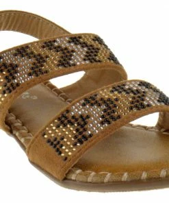 Link Proud 3k Little Girl's Double Band Rhinestone Sandals