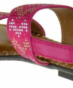 Link Proud 3k Little Girl's Double Band Rhinestone Sandals