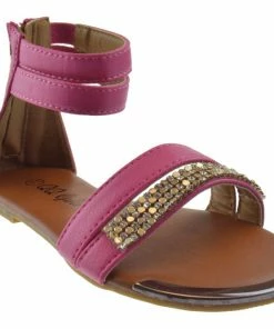 QQ Girls JULIA 707 Rhinestone Embellished Metallic Accent Sandal
