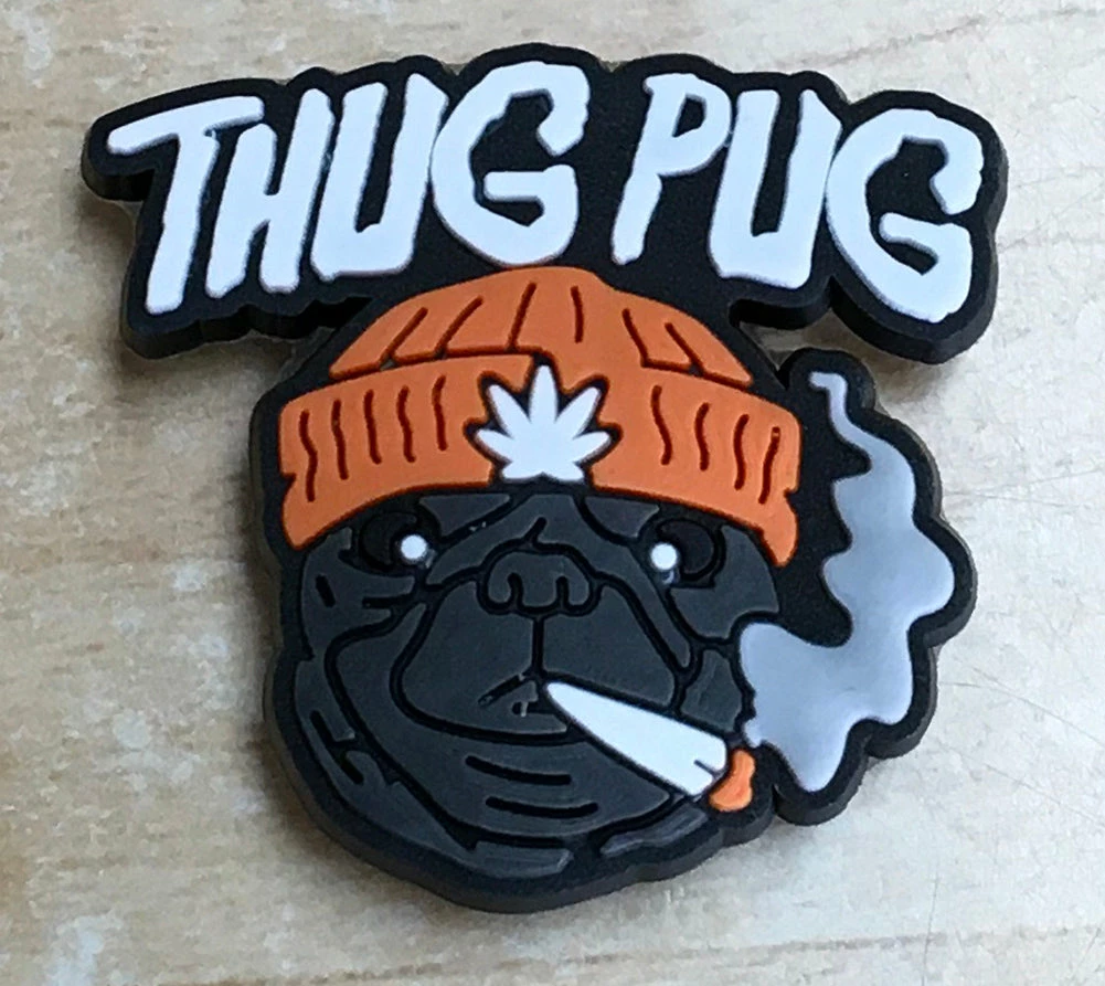 Thug Pug Rubber Shoe Charms 1 Thug Pug Rubber Shoe Charms