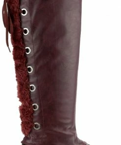 Nature Breeze Duck-15H Womens Tie Up Fur Inside Rain Boot
