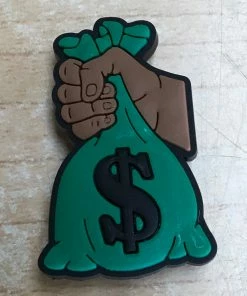 Green Money Bag Rubber Shoe Charms