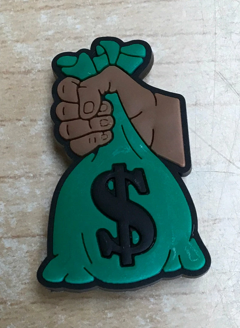 Green Money Bag Rubber Shoe Charms 1 Green Money Bag Rubber Shoe Charms