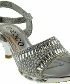 Lucita Girl's 150-8GKM Little Girls Rhinestone Dress Sandals