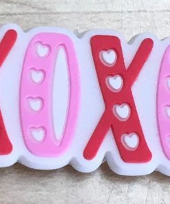 XOXO Pink And Red Rubber Shoe Charms