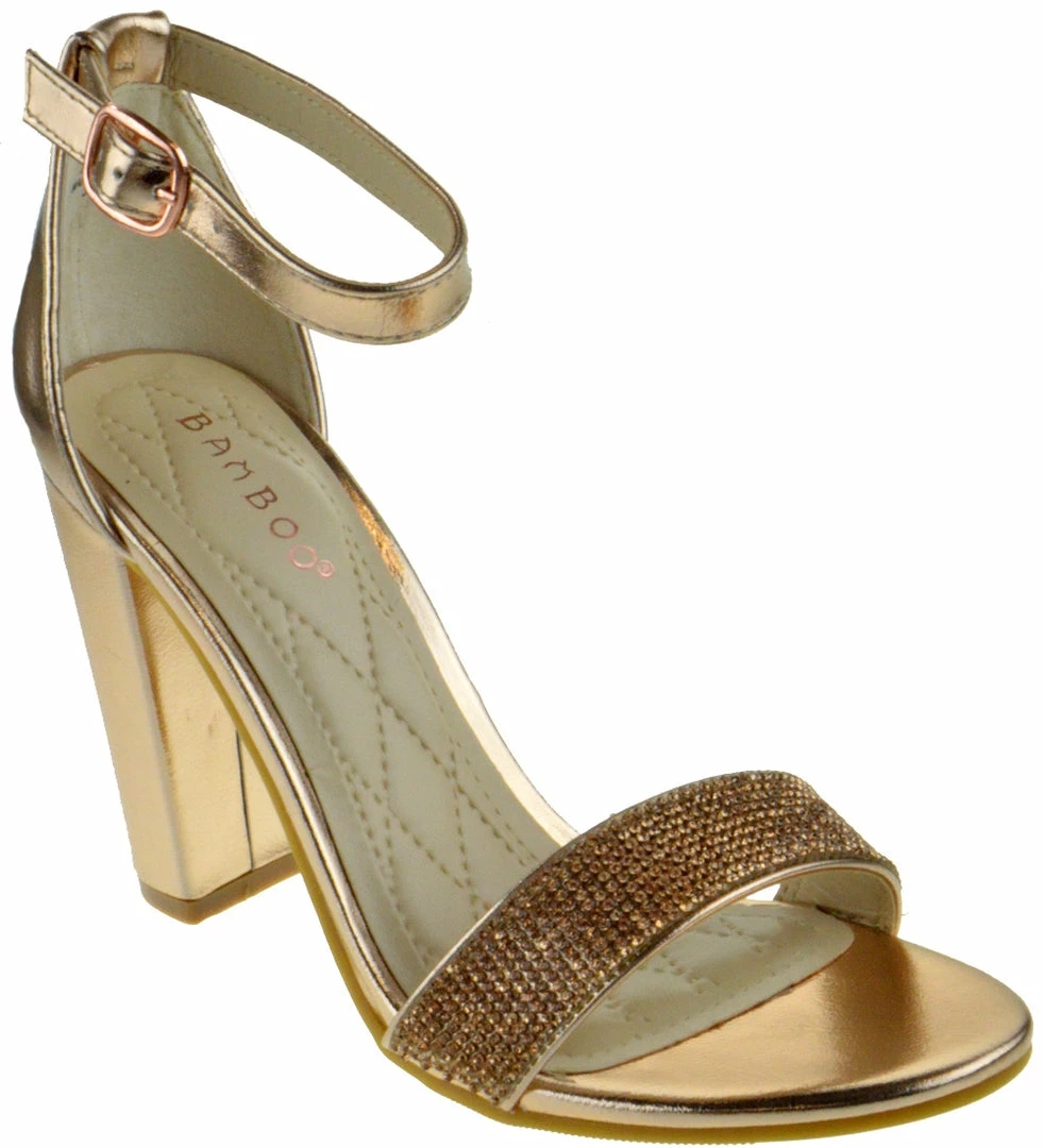 Bamboo Frenzy-54s Womens Rhinestone Strap Heeled Sandal 1 Bamboo Frenzy-54s Womens Rhinestone Strap Heeled Sandal