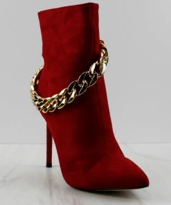SHOE BARGAIN WAREHOUSE (WWW.SBWSHOES.COM) Condition 40 Women's Chain Embellished Stiletto Heeled Boots