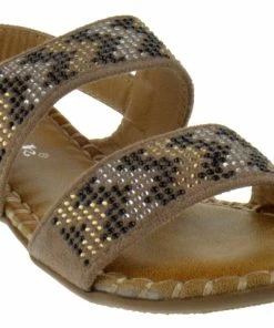 Link Proud 3k Little Girl's Double Band Rhinestone Sandals