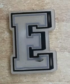 "E" Rubber Shoe Charms