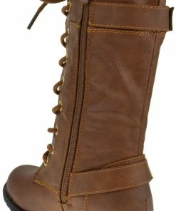 Link Mango 27k Girls Mid Calf Tie Up Combat Boot 5 Link Mango 27k Girls Mid Calf Tie Up Combat Boot