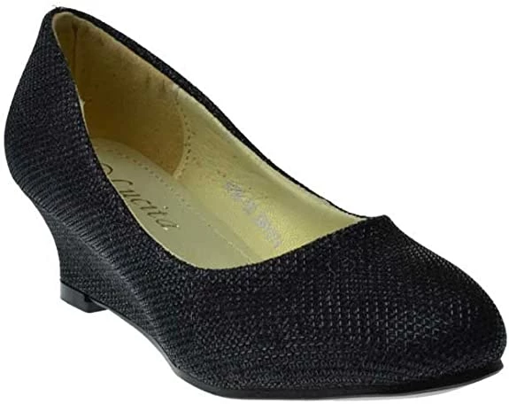 Lucita Girls Clearance A 798-100 Little Girl's Glitter Wedge Heel 1 Lucita Girls Clearance A 798-100 Little Girl's Glitter Wedge Heel