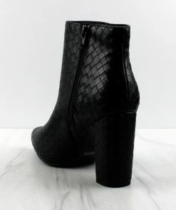 Bamboo Bellflower 64 Women's Embossed Woven Ankle Booties