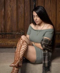 Shoe Dezigns Zeus 57 Women's Knee High Caged Lace Up Gladiator Sandals