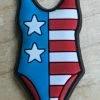 American Flag Swimsuit Rubber Shoe Charms