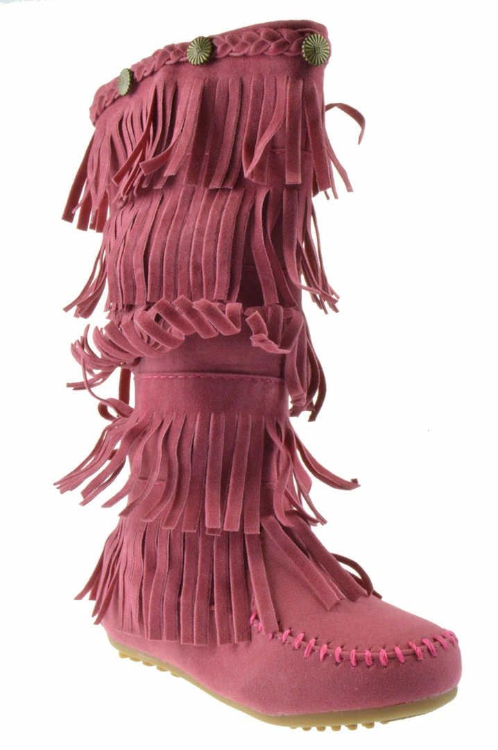 Shoes Of Soul G 32282 Girls Five Layer Moccasin Fringe Boots 4 Shoes Of Soul G 32282 Girls Five Layer Moccasin Fringe Boots