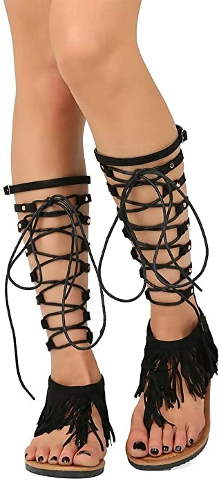 Nature Breeze Foxy 02 Womens Lace Up Fringe High Gladiator Sandals LIQUIDATIONS! 4 Nature Breeze Foxy 02 Womens Lace Up Fringe High Gladiator Sandals LIQUIDATIONS!