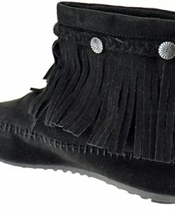 SBW Shoes Cherokee 01 Womens Fringe Moccasin Booties Women's 10 SBW Shoes Cherokee 01 Womens Fringe Moccasin Booties Women's