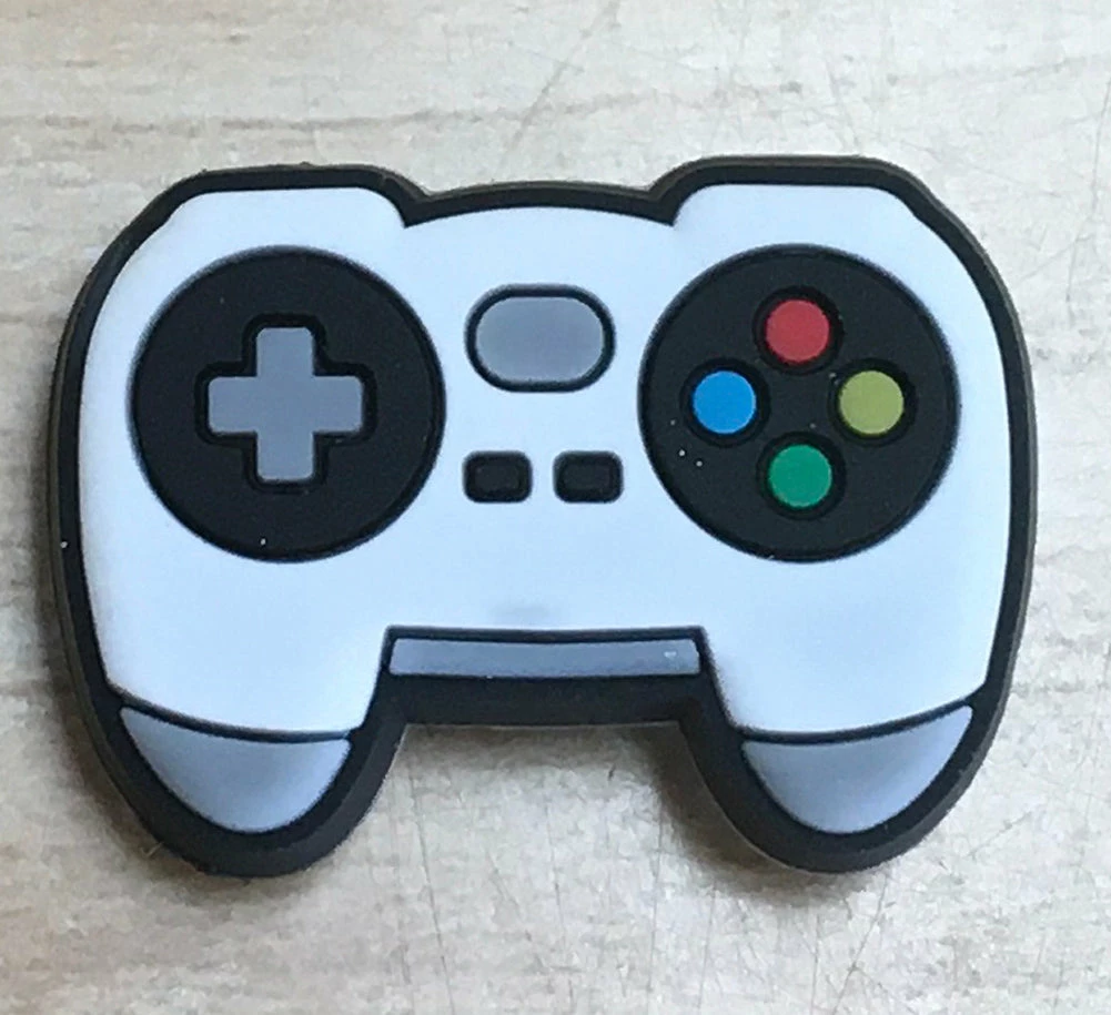 White Game Controller Rubber Shoe Charms 1 White Game Controller Rubber Shoe Charms