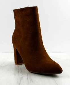Top Guy Brazil 66 Women's Faux Suede Heeled Ankle Booties