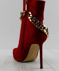 SHOE BARGAIN WAREHOUSE (WWW.SBWSHOES.COM) Condition 40 Women's Chain Embellished Stiletto Heeled Boots