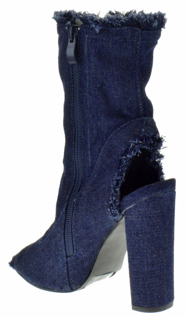 Forever Sherry-15 Womens Peep Toe Chunk Heel Bootie 6 Forever Sherry-15 Womens Peep Toe Chunk Heel Bootie