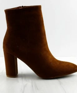 Top Guy Brazil 66 Women's Faux Suede Heeled Ankle Booties