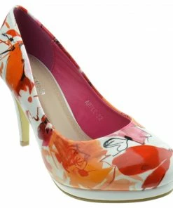 Top Moda LIQUIDATIONS! APPLE 22 Womens High Heel Floral Patent Pumps