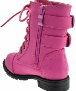 QQ Girls Cozy 91-1 Little Girls Tie Up Combat Boot