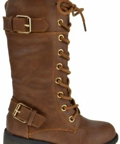 Link Mango 27k Girls Mid Calf Tie Up Combat Boot