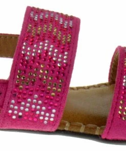 Link Proud 3k Little Girl's Double Band Rhinestone Sandals