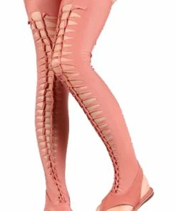 Bamboo LIQUIDATIONS! Happiness-28s Womens Fabric Knee High Thong Flat Sandals