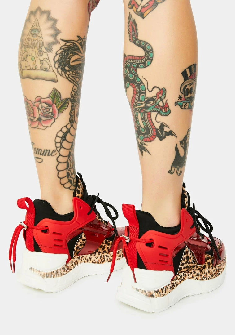 Anthony Wang Raisins 03 Multi Tone Lace Up Wedge Platform Fashion Sneakers Women's 4 Anthony Wang Raisins 03 Multi Tone Lace Up Wedge Platform Fashion Sneakers Women's