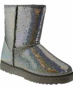 Forever Annie 42 Women's Sequined Mid Calf Shearling Slip On Boots