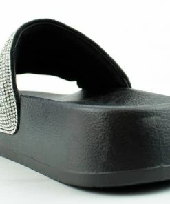 Top Moda Amor 1 Women's Rhinestone Single Band Platform Slides