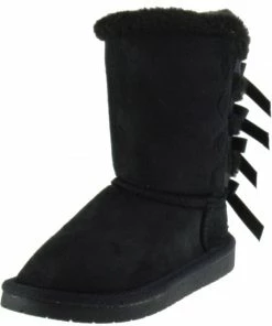 Link Ann 34K Girls Shearling Bowtie Fur Boots Girl's 16 Link Ann 34K Girls Shearling Bowtie Fur Boots Girl's