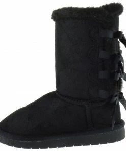 Link Ann 34K Girls Shearling Bowtie Fur Boots Girl's 18 Link Ann 34K Girls Shearling Bowtie Fur Boots Girl's