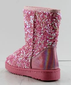 Forever Annie 42 Women's Sequined Mid Calf Shearling Slip On Boots