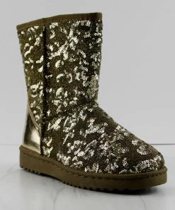 Forever Annie 42 Women's Sequined Mid Calf Shearling Slip On Boots