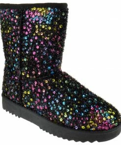 Forever Annie 41 Women's Sequined Mid Calf Shearling Slip On Boots 17 Forever Annie 41 Women's Sequined Mid Calf Shearling Slip On Boots