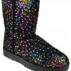 SHOE BARGAIN WAREHOUSE (WWW.SBWSHOES.COM) Annie 41k Little Girl's Sequined Mid Calf Shearling Slip On Boots