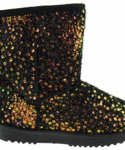 Forever Annie 41 Women's Sequined Mid Calf Shearling Slip On Boots 13 Forever Annie 41 Women's Sequined Mid Calf Shearling Slip On Boots