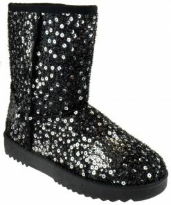 SHOE BARGAIN WAREHOUSE (WWW.SBWSHOES.COM) Annie 41k Little Girl's Sequined Mid Calf Shearling Slip On Boots