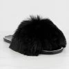 Top Moda Arden 20 Womens Ultra Soft Faux Fur Embellished Slip On Sandals Women's