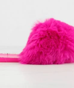 Top Moda Arden 20 Womens Ultra Soft Faux Fur Embellished Slip On Sandals Women's