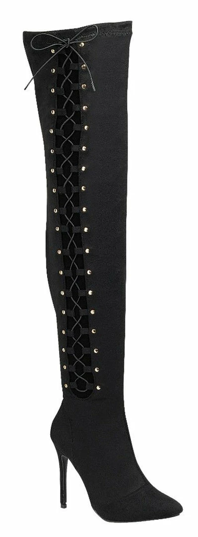 Forever Ariana-38 Womens Thigh High Lace Up Stiletto Boots 3 Forever Ariana-38 Womens Thigh High Lace Up Stiletto Boots