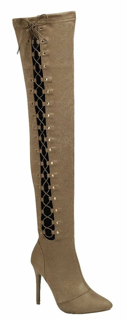 Forever Ariana-38 Womens Thigh High Lace Up Stiletto Boots 2 Forever Ariana-38 Womens Thigh High Lace Up Stiletto Boots
