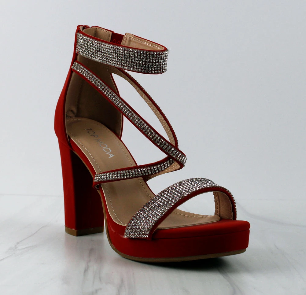 Top Moda Asia-66 Womens Cross Strapped Platform Heeled Sandals Women's 1 Top Moda Asia-66 Womens Cross Strapped Platform Heeled Sandals Women's