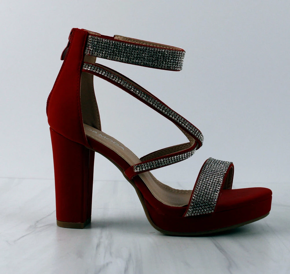 Top Moda Asia-66 Womens Cross Strapped Platform Heeled Sandals Women's 2 Top Moda Asia-66 Womens Cross Strapped Platform Heeled Sandals Women's