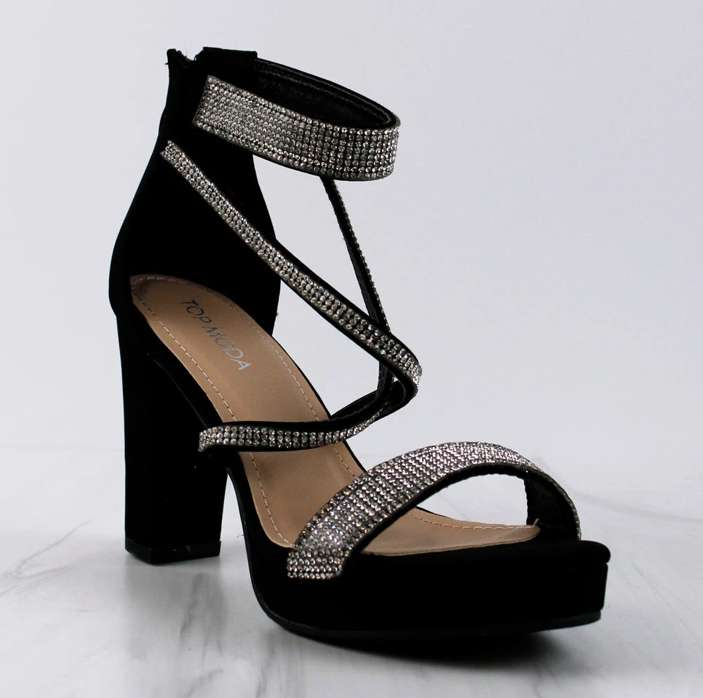 Top Moda Asia-66 Womens Cross Strapped Platform Heeled Sandals Women's 4 Top Moda Asia-66 Womens Cross Strapped Platform Heeled Sandals Women's