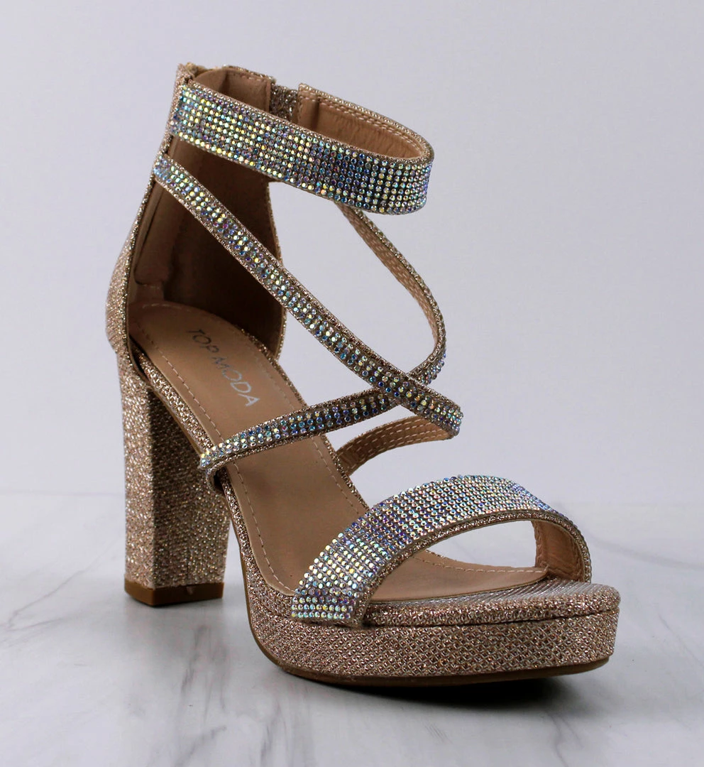 Top Moda Asia-66 Womens Cross Strapped Platform Heeled Sandals Women's 7 Top Moda Asia-66 Womens Cross Strapped Platform Heeled Sandals Women's